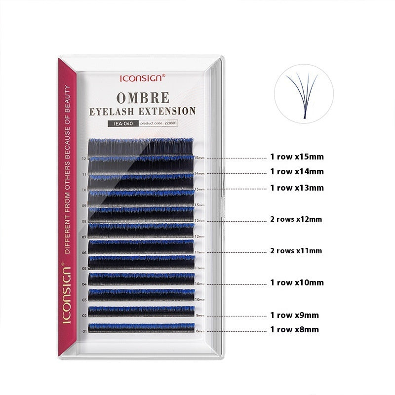 Purple Peak Gradient Color Eyelashes Blue Background Black Mix Pack - purple peak black background blue gradient mix