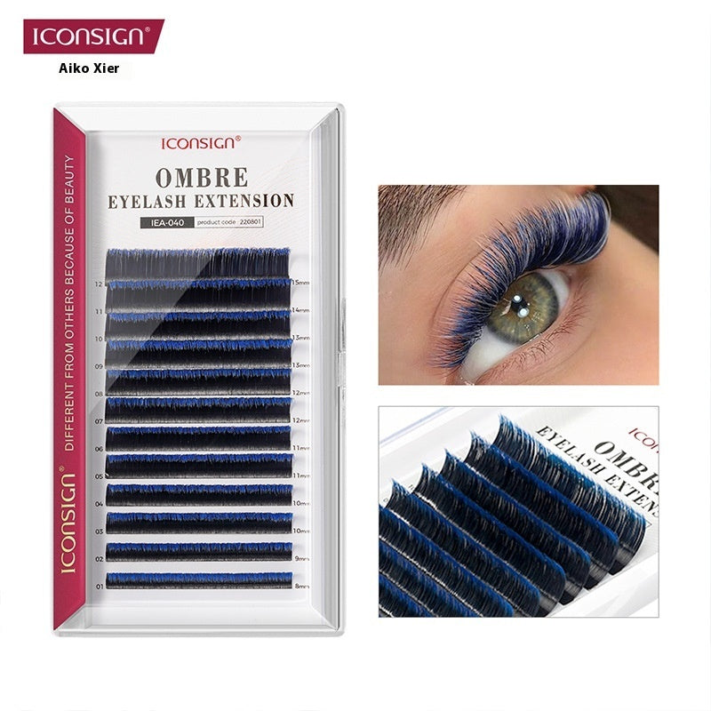 Purple Peak Gradient Color Eyelashes Blue Background Black Mix Pack - purple peak black background blue gradient mix