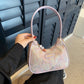 Purple Pink Polyester French Fashion Handbag with Shoulder and Underarm Options - Teleplus french fashion handbag