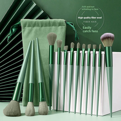 Purpleflower Holly Leaf Makeup Brush Set with Velvet Bag for Brushes - purpleflower holly leaf makeup brushes