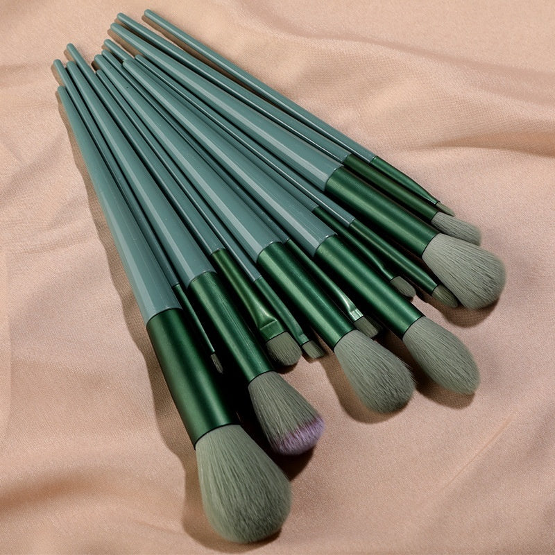 Purpleflower Holly Leaf Makeup Brush Set with Velvet Bag for Brushes - purpleflower holly leaf makeup brushes