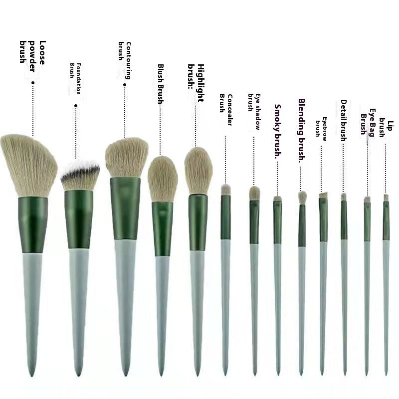 Purpleflower Holly Leaf Makeup Brush Set with Velvet Bag for Brushes - purpleflower holly leaf makeup brushes