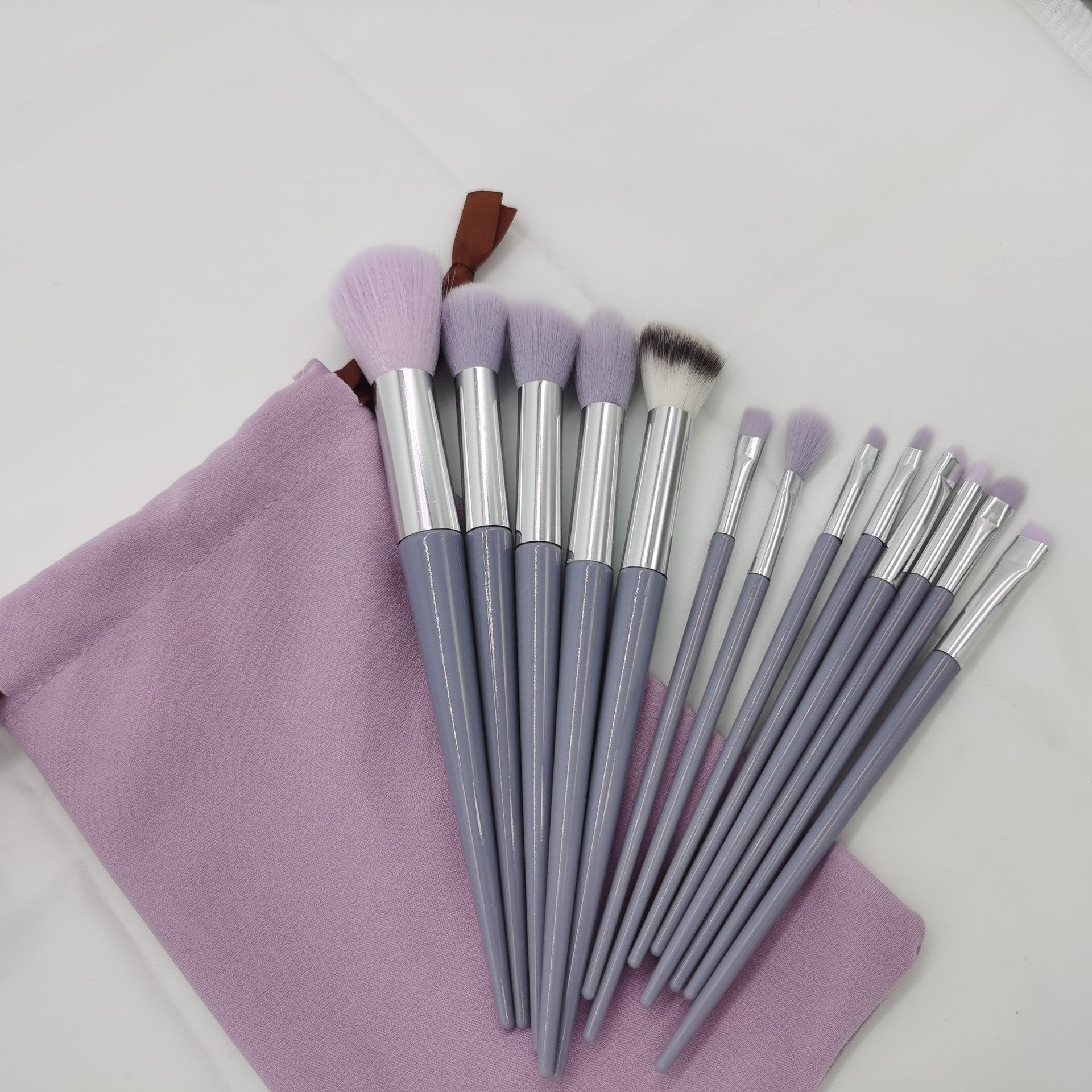 Purpleflower Holly Leaf Makeup Brush Set with Velvet Bag for Brushes - purpleflower holly leaf makeup brushes