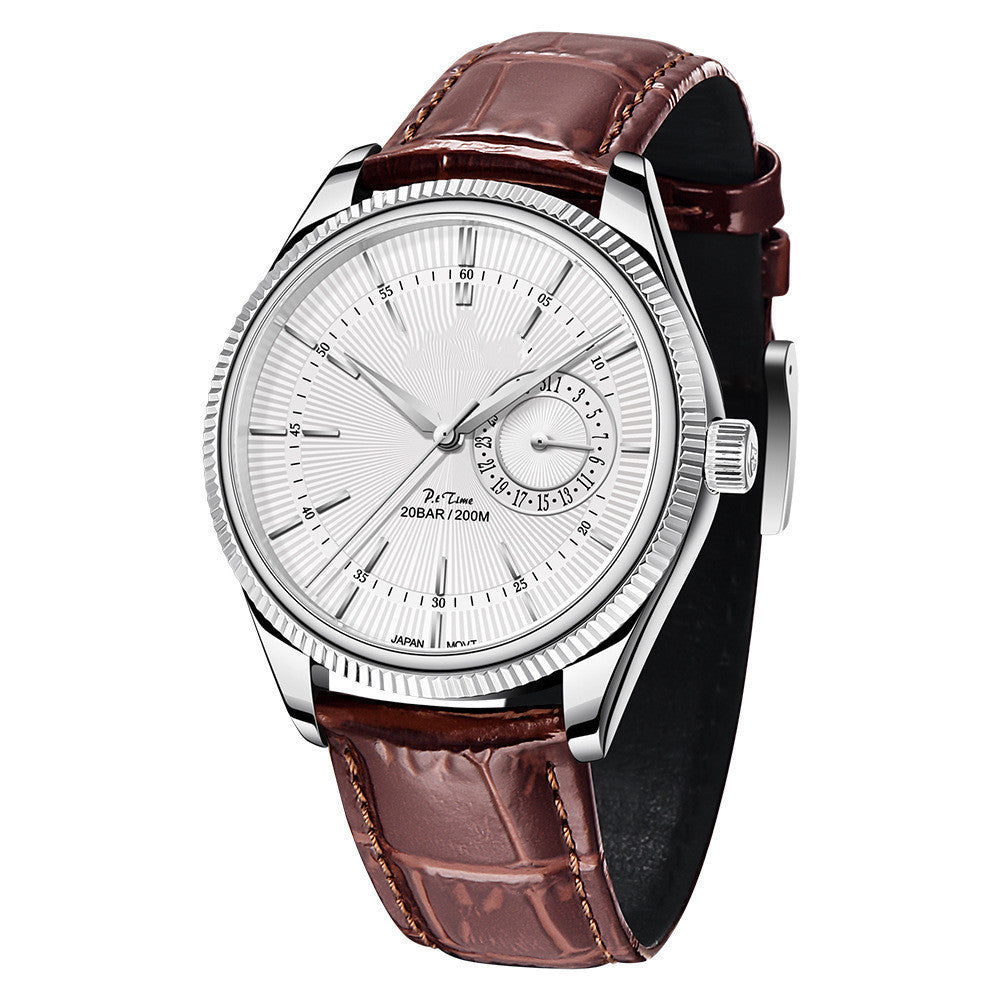 Quartz Watch With Leather Strap - Quartz Watch With Leather Strap 40mm Casual Dial