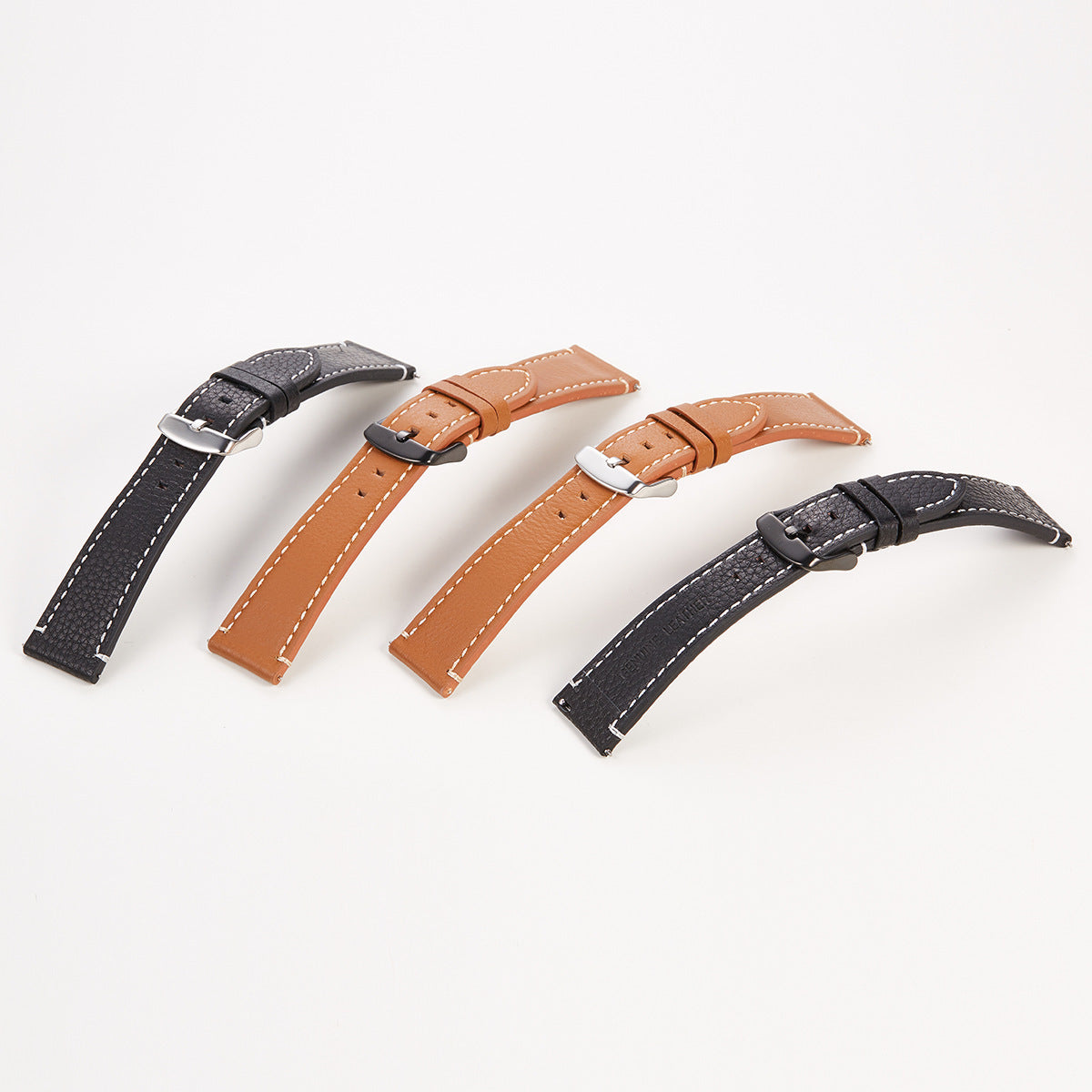 Quick Release Leather Strap Soft Lychee Pattern Watch Strap - Quick Release Leather Strap Soft Lychee Pattern