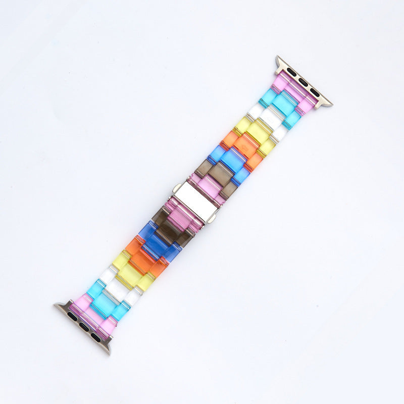Rainbow Color Watch Strap Resin with Translucent and Transparent Options - Teleplus for Smart Watches smart watch strap