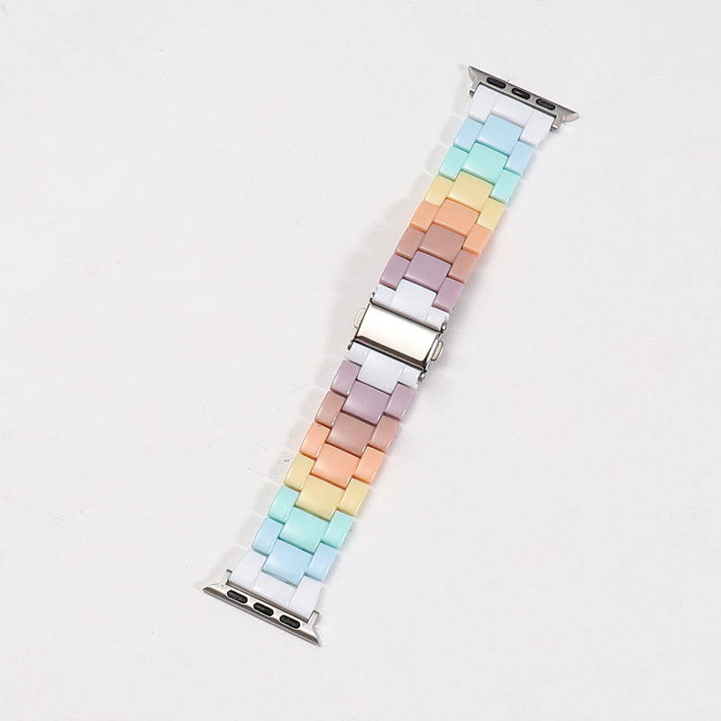 Rainbow Color Watch Strap Resin with Translucent and Transparent Options - Teleplus for Smart Watches smart watch strap