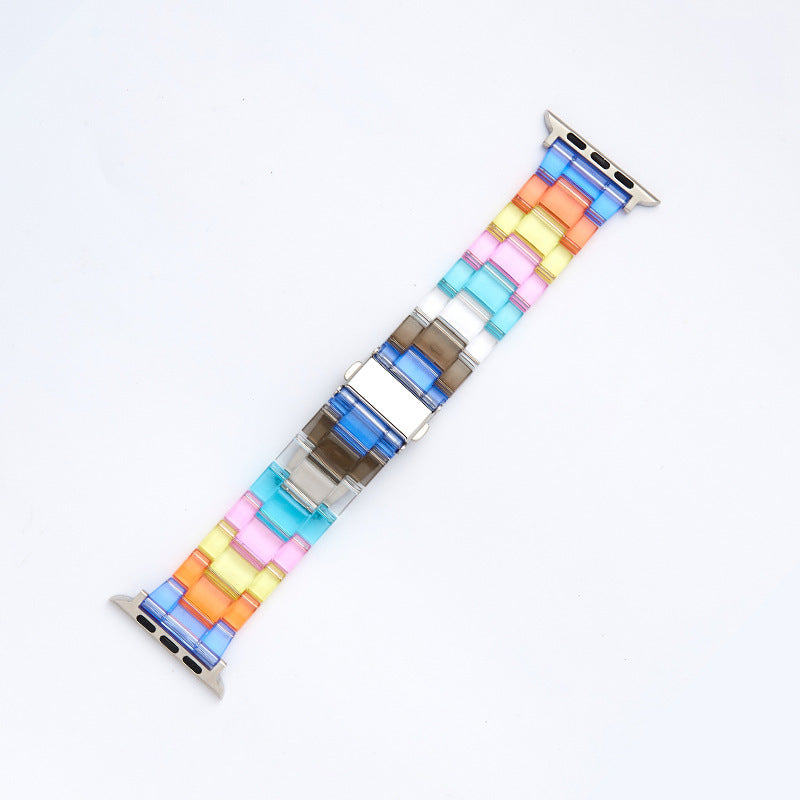 Rainbow Color Watch Strap Resin with Translucent and Transparent Options - Teleplus for Smart Watches smart watch strap