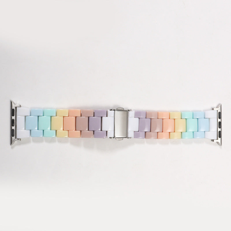 Rainbow Color Watch Strap Resin with Translucent and Transparent Options - Teleplus for Smart Watches smart watch strap