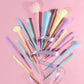 Rainbow Makeup Brush with Macaron Color Series for Sensitive Skin - makeup brush rainbow pcs macaron color series