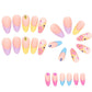 Rainbow Small Flower Nail Art Tips for Pointed Toe Nails and Rhinestones - Teleplus rainbow small flower pointed toe