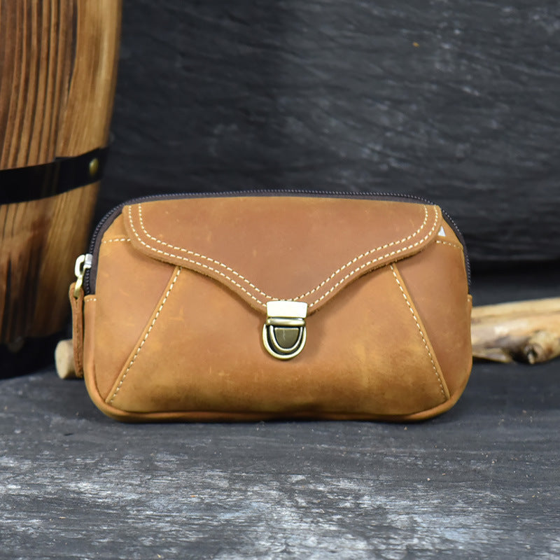 Real Cowhide Women’s Leather Phone Bag in Yellow and Brown for United States - Waist Pack For Dapper Lovers united