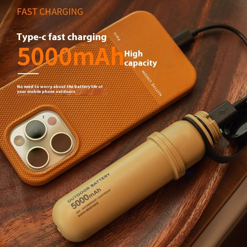 Rechargeable 5000mAh Power Bank with USB-C USB-A Outdoor Lighting for Camping - Teleplus wild camping atmosphere