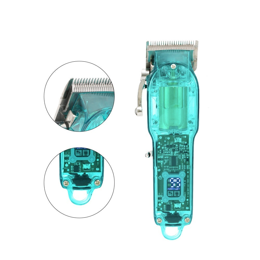 Rechargeable Digital Display Transparent Hair Clipper with Washable Blade - for Grooming rechargeable digital display
