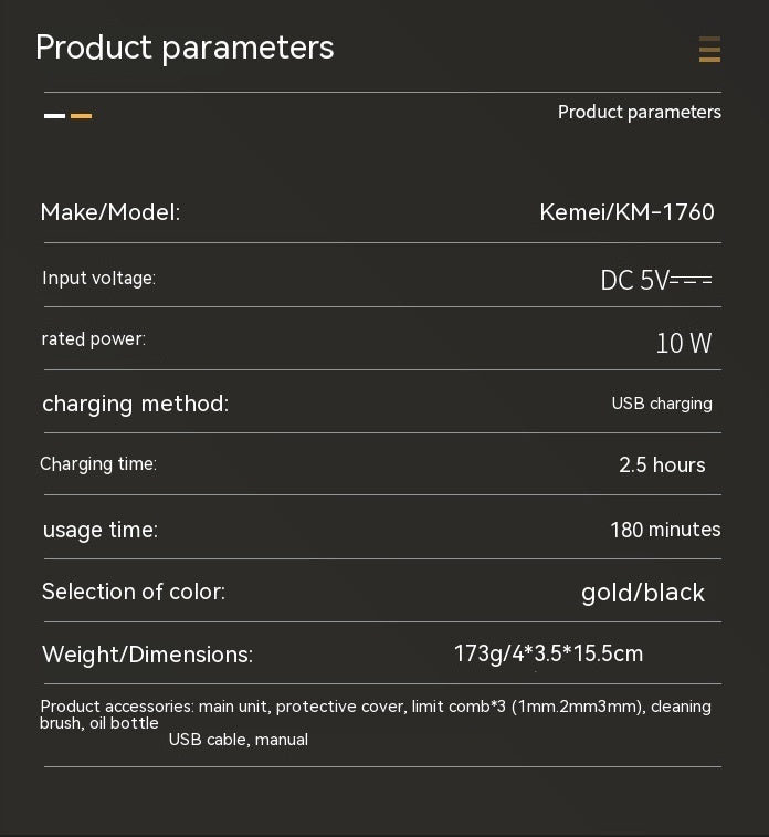 Rechargeable Electric Hair Clipper with LCD Digital Display and USB Power - Teleplus lcd digital display electric hair