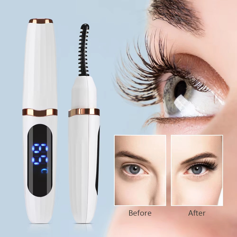 Rechargeable Electric Heated Eyelash Curler for Quick Natural Lash Lift - Teleplus rechargeable electric heated eyelash