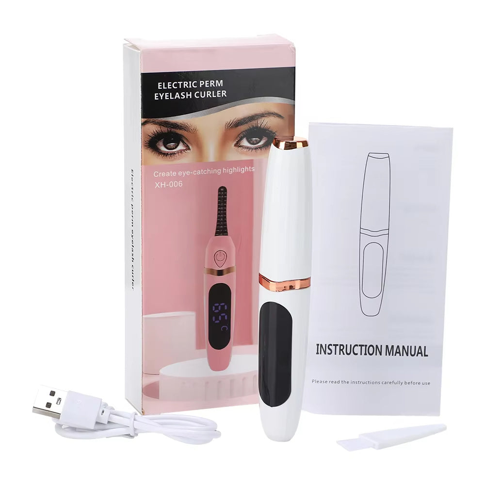 Rechargeable Electric Heated Eyelash Curler for Quick Natural Lash Lift - Teleplus rechargeable electric heated eyelash