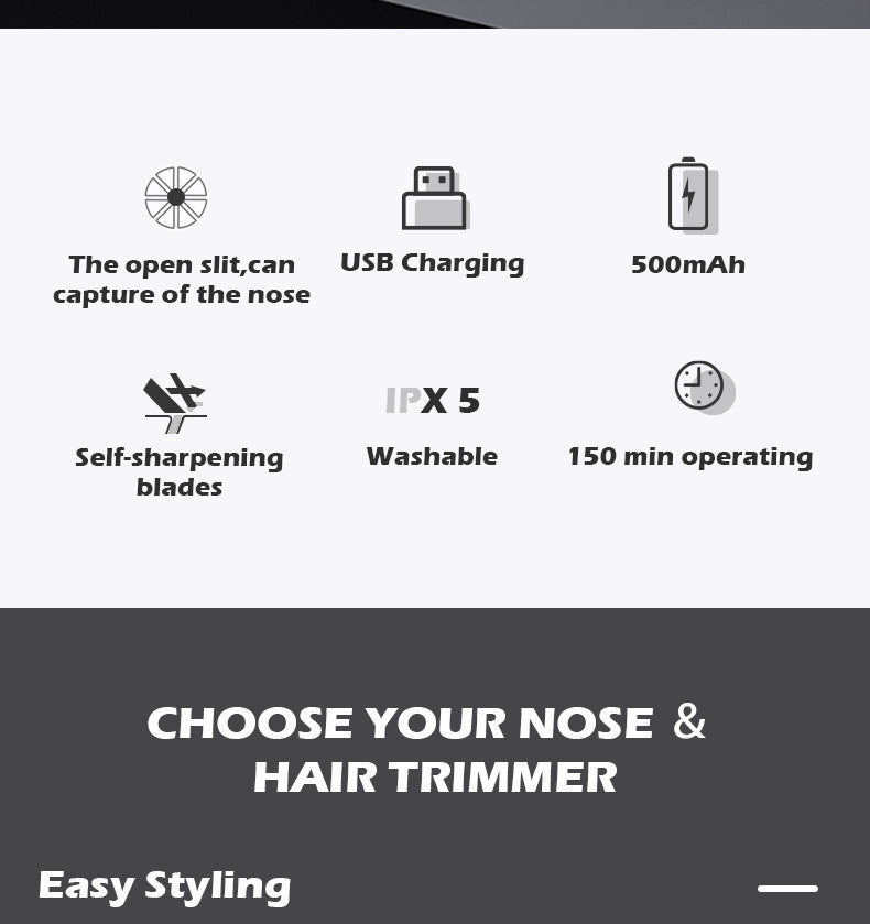 Rechargeable Nose Hair Trimmer with Washable Body and Trimming Cleaner - Teleplus nose hair trimming cleaner