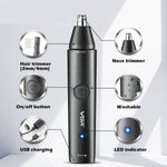 Rechargeable Nose Hair Trimmer with Washable Body and Trimming Cleaner - Teleplus nose hair trimming cleaner
