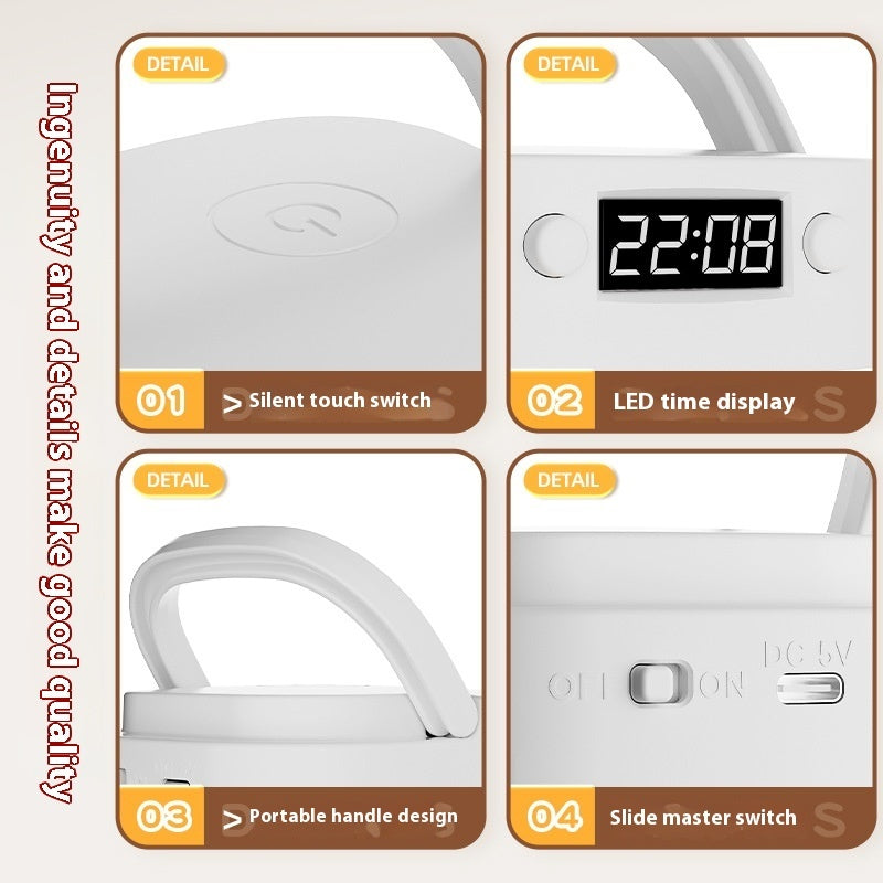 Rechargeable Portable Table Lamp with Tricolor LED Light and Remote Control - rechargeable lighting portable table lamp