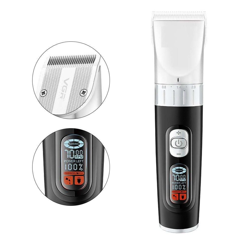 Rechargeable Professional LCD Digital Hair Cutter Cleaning Brush for Electrical Salons - hair salon professional lcd