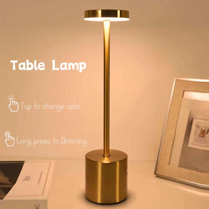 Rechargeable Touch Metal Table Lamp with Three Color Options - Colors rechargeable touch metal table lamp three colors