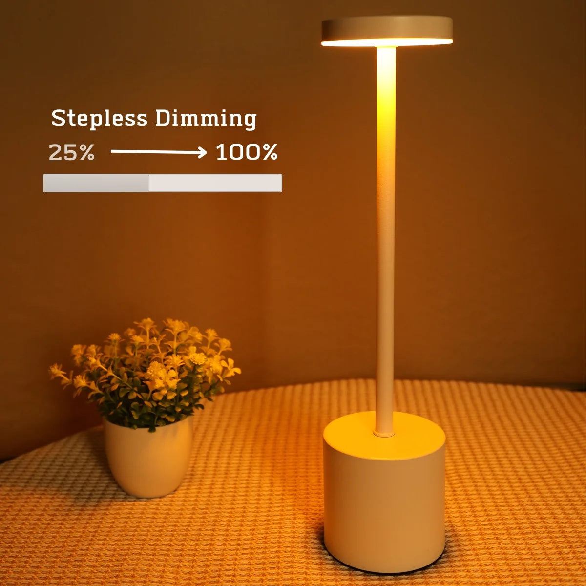 Rechargeable Touch Metal Table Lamp with Three Color Options - Colors rechargeable touch metal table lamp three colors