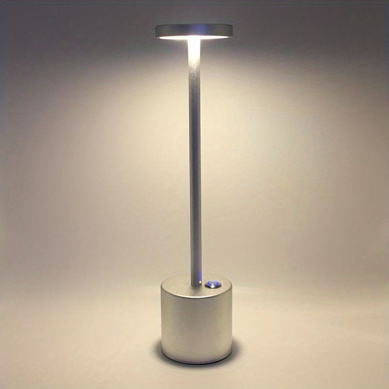 Rechargeable Touch Metal Table Lamp with Three Color Options - Colors rechargeable touch metal table lamp three colors