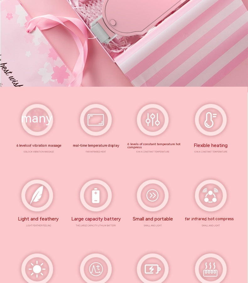 Rechargeable Vibrating Warming Belt for Stomach Heating Massage and Relaxation - Teleplus Vibration stomach warming