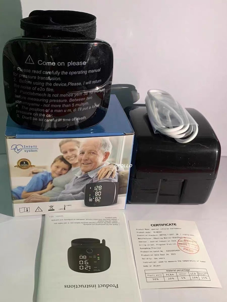 Rechargeable Wrist Sphygmomanometer with Voice in Multiple Languages - wrist sphygmomanometer rechargeable household