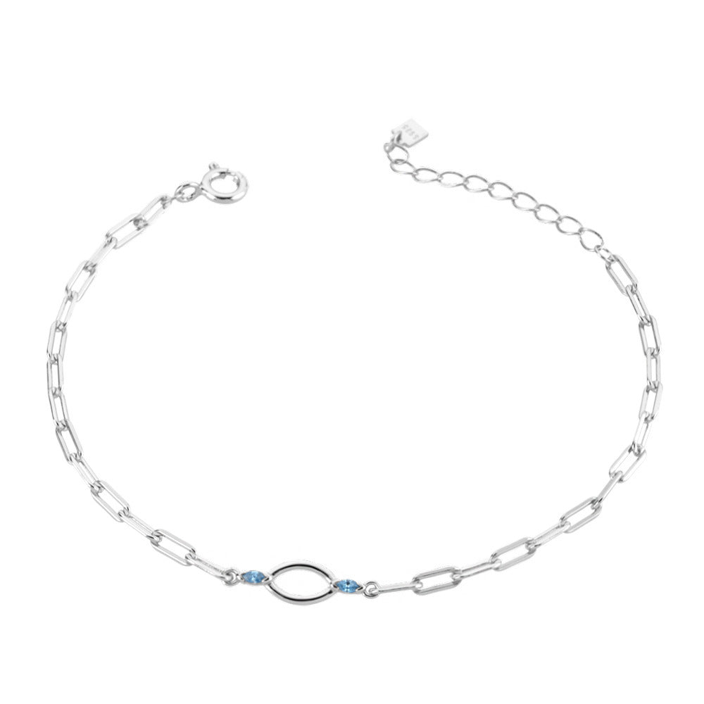 Rectangular Chain Horse Eye Long Bracelet - Rectangular Chain Horse Eye Long Bracelet for Women