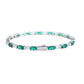 Rectangular Zirconium Green And White Women’s Simple Bracelet - Rectangular Zirconium Women’s Green and White Bracelet