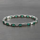 Rectangular Zirconium Green And White Women’s Simple Bracelet - Rectangular Zirconium Women’s Green and White Bracelet