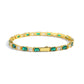 Rectangular Zirconium Green And White Women’s Simple Bracelet - Rectangular Zirconium Women’s Green and White Bracelet