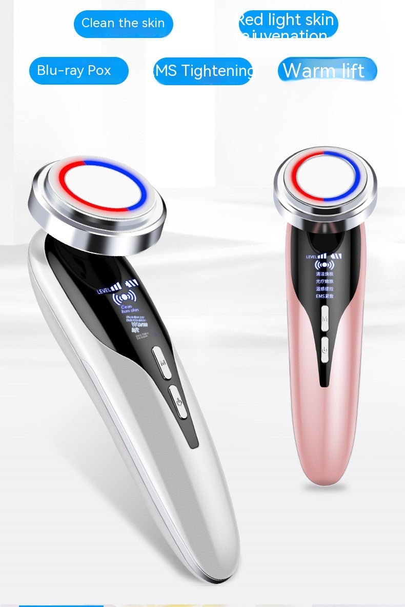 Pink and white cosmetic instrument massage for therapeutic inductive treatment - Red Blu-ray Cosmetic Instrument