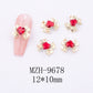 Red Bow Nail Ornaments for Year Decoration 10PCS Metal and Glass - Teleplus Ornament year nail ornament red bow
