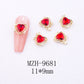 Red Bow Nail Ornaments for Year Decoration 10PCS Metal and Glass - Teleplus Ornament year nail ornament red bow