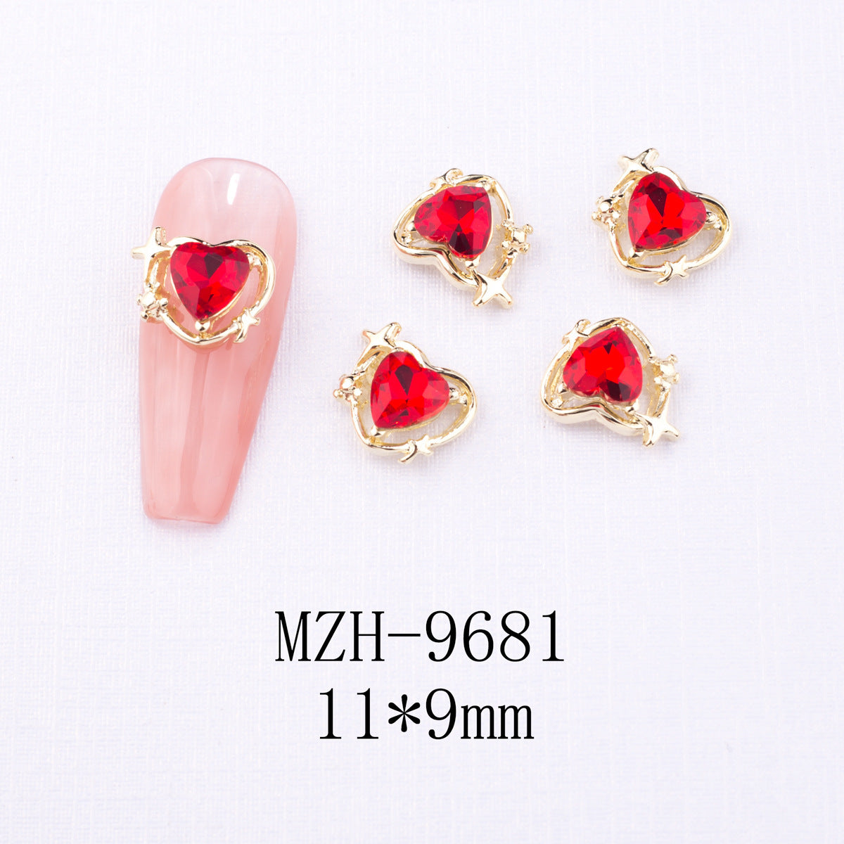 Red Bow Nail Ornaments for Year Decoration 10PCS Metal and Glass - Teleplus Ornament year nail ornament red bow