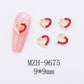 Red Bow Nail Ornaments for Year Decoration 10PCS Metal and Glass - Teleplus Ornament year nail ornament red bow