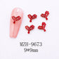Red Bow Nail Ornaments for Year Decoration 10PCS Metal and Glass - Teleplus Ornament year nail ornament red bow