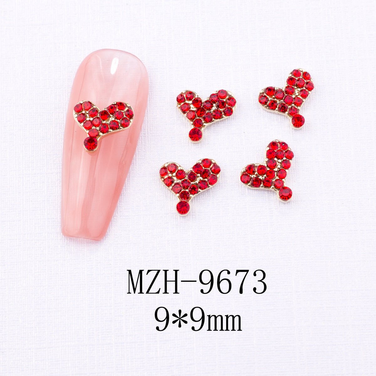 Red Bow Nail Ornaments for Year Decoration 10PCS Metal and Glass - Teleplus Ornament year nail ornament red bow