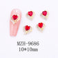 Red Bow Nail Ornaments for Year Decoration 10PCS Metal and Glass - Teleplus Ornament year nail ornament red bow