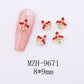 Red Bow Nail Ornaments for Year Decoration 10PCS Metal and Glass - Teleplus Ornament year nail ornament red bow