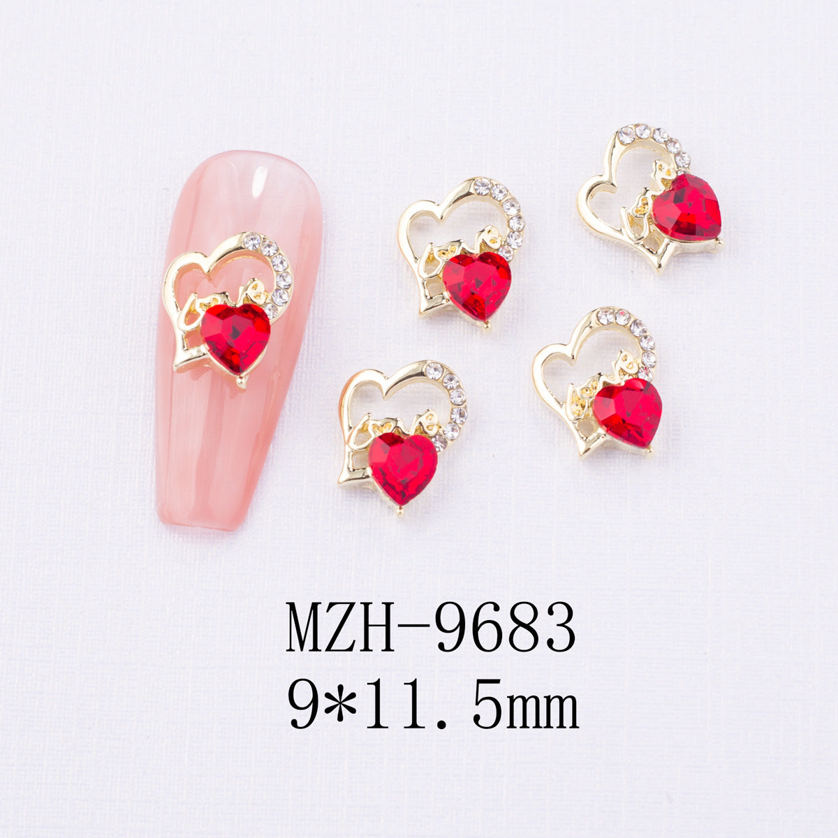Red Bow Nail Ornaments for Year Decoration 10PCS Metal and Glass - Teleplus Ornament year nail ornament red bow