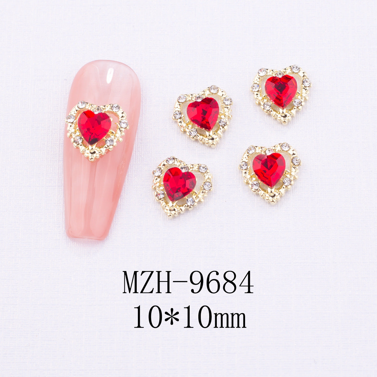 Red Bow Nail Ornaments for Year Decoration 10PCS Metal and Glass - Teleplus Ornament year nail ornament red bow