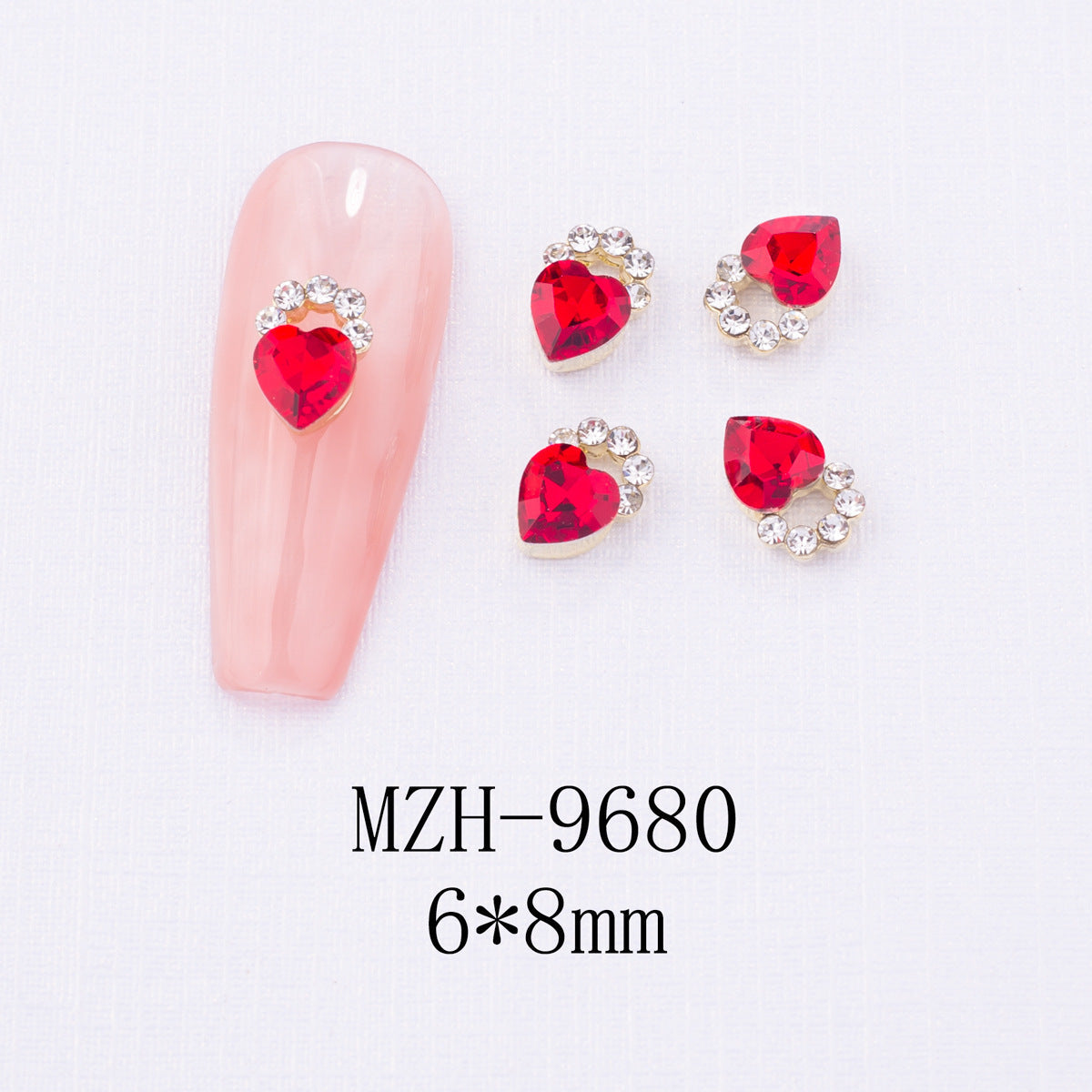 Red Bow Nail Ornaments for Year Decoration 10PCS Metal and Glass - Teleplus Ornament year nail ornament red bow