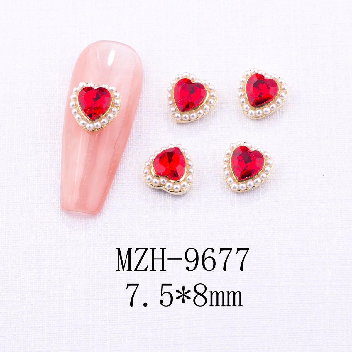 Red Bow Nail Ornaments for Year Decoration 10PCS Metal and Glass - Teleplus Ornament year nail ornament red bow