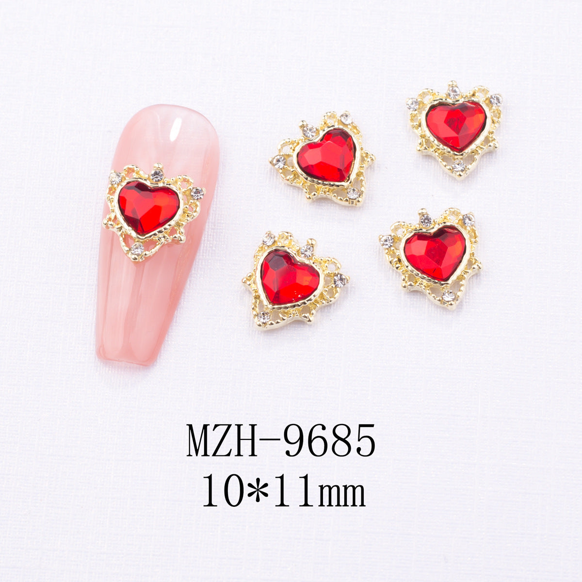 Red Bow Nail Ornaments for Year Decoration 10PCS Metal and Glass - Teleplus Ornament year nail ornament red bow