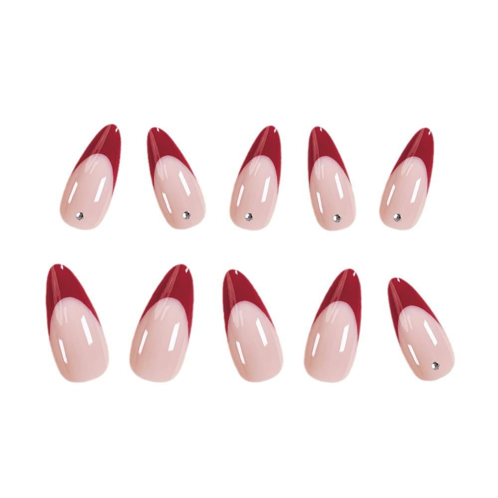Red French Wear Nail Stickers for Elegant Style and Durability - red french wear armor style nail sticker