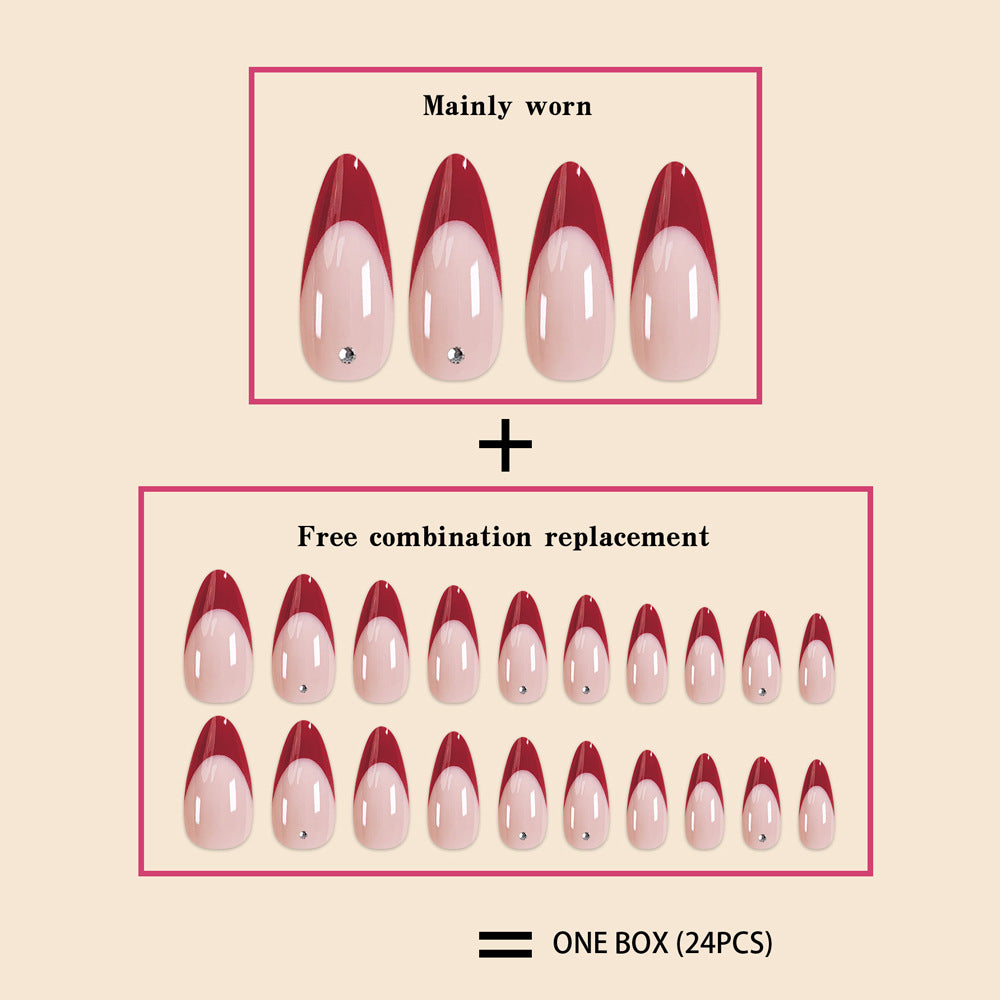 Red French Wear Nail Stickers for Elegant Style and Durability - red french wear armor style nail sticker